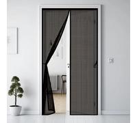 Door Fly Screen 111 x 254 cm Automatically Closes Keeps Bugs Out, Powerful Magnets and Magic Tape, No Drill Installation, Door Curtains to Stop Flies Pet & Kid Friendly, Black