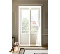 Door Fly Screen 111 x 256 cm Powerful Magnets and Magic Tape, No Drill Installation, Automatically Closes Keeps Bugs Out Door Curtains to Stop Flies Pet & Kid Friendly, White