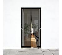 Door Fly Screen 120 x 180 cm No-Drill Easy Installation Automatically Closes Powerful Magnets Fly Insect Screen for Patio Doors Balcony Sliding Door, Black