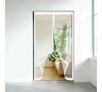 Door Fly Screen 125 x 110 cm No-Drill Easy Installation Automatically Closes Powerful Magnets Flyscreen French Doors for Patio Doors Balcony Sliding Door, White