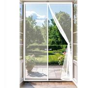 Door Fly Screen 127 x 235 cm Powerful Magnets, Keep Bugs Out, Automatically Closes, No Drill Installation, Screen Doors with Magnets Kid and Pet Friendly, White