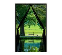 Door Fly Screen 145 x 310 cm Keep Bugs Out, Full Frame Magic Tape, Powerful Magnets, Self Sealing, No Drill Installation, Magnetic Door Screen Fly for Balcony Bedroom Doors, Black
