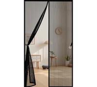 Door Fly Screen 151 x 222 cm Durable, Keeps Bugs Out, Kid and Pet Friendly Heavy Duty Mesh Bug Curtain Hundreds of Sizes, Lets Fresh Air in, Black