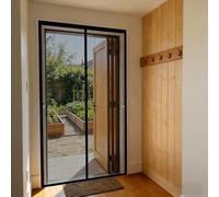 Door Fly Screen 165 x 255 cm Magnetic Fly Screen for Doors with Powerful Magnets and Full Frame Hook&Loop, No Gap, Keep Bugs Out Lets Fresh Air in, Kid and Pet Friendly, Black