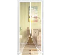 Door Fly Screen 175 x 170 cm Heavy Duty Mesh Bug Curtain with Powerful Magnets and Full Frame Hook&Loop, No Gap, Keep Bugs Out Lets Fresh Air in, Kid and Pet Friendly, White