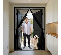 Door Fly Screen 200 x 270 cm Heavy Duty Magnetic Mesh Curtain with Powerful Magnets and Full Frame Hook&Loop, No Gap, Keep Bugs Out Lets Fresh Air in, Kid and Pet Friendly, White