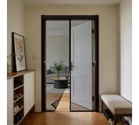 Door Fly Screen 250 x 200 cm Fly Screen Curtain for Doors with Powerful Magnets and Full Frame Hook&Loop, No Gap, Keep Bugs Out Lets Fresh Air in, Kid and Pet Friendly, Black