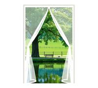 Door Fly Screen 250 x 200 cm Keep Bugs Out, Full Frame Magic Tape, Powerful Magnets, Self Sealing, No Drill Installation, Magnetic Door Screen Fly for Balcony Bedroom Doors, White