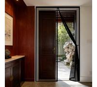 Door Fly Screen 250 x 200 cm Magnetic Fly Screen Door Curtain with Powerful Magnets and Full Frame Hook&Loop, No Gap, Keep Bugs Out Lets Fresh Air in, Kid and Pet Friendly, Black
