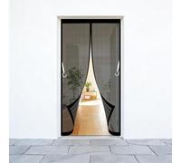 Door Fly Screen 300 x 190 cm No-Drill Easy Installation Automatically Closes Powerful Magnets Heavy Duty Mesh Bug Curtain for Patio Doors Balcony Sliding Door, Black