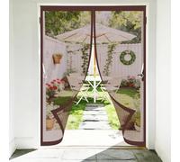 Door Fly Screen 330 x 100 cm No-Drill Easy Installation Automatically Closes Powerful Magnets Heavy Duty Bug Mesh Curtain for Bedroom Pet Friendly Living Room, Brown