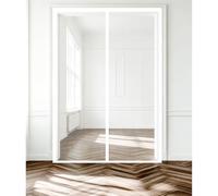 Door Fly Screen 51 x 252 cm Snap Shut Automatically Insect with Full Frame Magic Tape&Powerful Magnets, No Drill Installation Anti Mosquito Mesh Curtain for Sliding Door, White