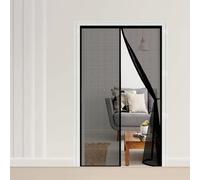 Door Fly Screen 52 x 208 cm Powerful Magnets and Magic Tape, No Drill Installation, Automatically Closes Keeps Bugs Out Magnetic Door Screen Fly Bug for Kitchen, Black
