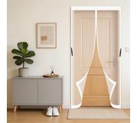 Door Fly Screen 60 x 110 cm No-Drill Easy Installation Automatically Closes Powerful Magnets Doors Nets for Bedroom Pet Friendly Living Room, White