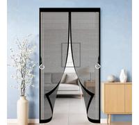 Door Fly Screen 60 x 155 cm No-Drill Easy Installation Automatically Closes Powerful Magnets Insect Door Screen for Bedroom Pet Friendly Living Room, Black