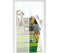 Door Fly Screen 61 x 177 cm with Reinforced Magnetic Strips Auto-Close, No Tools Installation, Keep Insects, Resistente Screen Doors with Magnets for Bedroom, White