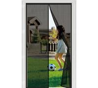 Door Fly Screen 61 x 287 cm with Reinforced Magnetic Strips Auto-Close, No Tools Installation, Keep Insects, Resistente Screen Doors with Magnets for Bedroom, Black