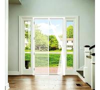 Door Fly Screen 68 x 173 cm Powerful Magnets and Magic Tape, No Drill Installation, Automatically Closes Keeps Bugs Out Magnetic Door Screen Fly Bug for Kitchen, White