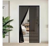 Door Fly Screen 69 x 212 cm Powerful Magnets and Magic Tape, No Drill Installation, Automatically Closes Keeps Bugs Out Magnetic Screenfly Doors Garde L'Air Frais, Black