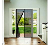 Door Fly Screen 80 x 201 cm Powerful Magnets and Magic Tape, No Drill Installation, Automatically Closes Keeps Bugs Out Magnetic Door Screen Fly Bug for Kitchen, Black