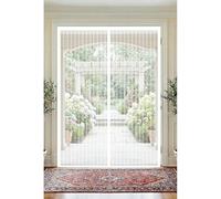 Door Fly Screen 82 x 203 cm Powerful Magnets, Keep Bugs Out, Automatically Closes, No Drill Installation, Magnetic Door Screen Fly Bug Garde L'Air Frais à L'Intérieur, White