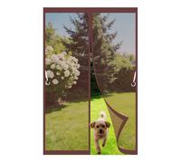 Door Fly Screen 86 x 300 cm Frame Hook & Loop Keep Bugs Out Lets Fresh Air in No Gap Insect Mesh for Patio Doors Balcony Sliding Door, Brown