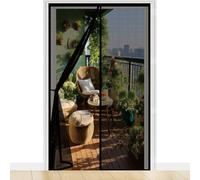 Door Fly Screen 88 x 179 cm Powerful Magnets and Magic Tape, No Drill Installation, Automatically Closes Keeps Bugs Out Patio Insect Door Screen Pet & Kid Friendly, Black