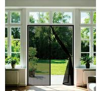 Door Fly Screen 88 x 179 cm Without Drilling, with Strong Magnets and Magic Band, Automatically Closes, Keep Insects Anti Mosquito Mesh Fly, Nets Curtain for Bedroom, Black