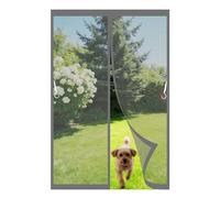 Door Fly Screen 88 x 60 cm Frame Hook & Loop Keep Bugs Out Lets Fresh Air in No Gap Insect Mesh for Patio Doors Balcony Sliding Door, Grey