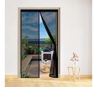 Door Fly Screen 90 x 239 cm, Automatically Closes, Keep Insects, with Strong Magnets and Magic Band, Without Drilling, Magnetic Door Screen Fly Bug Pet & Kid Friendly, Black