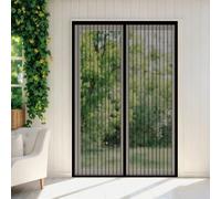 Door Fly Screen 90 x 239 cm Snap Shut Automatically Insect with Full Frame Magic Tape&Powerful Magnets, No Drill Installation Magnetic Screenfly Doors for Bedroom, Black