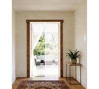 Door Fly Screen 94 x 161 cm, Automatically Closes, Keep Insects, with Strong Magnets and Magic Band, Without Drilling, Anti Mosquito Mesh Curtain for Sliding Door, White