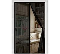 Door Fly Screen 97 x 277 cm, Automatically Closes, Keep Insects, with Strong Magnets and Magic Band, Without Drilling, Screen Doors with Magnets Pet & Kid Friendly, Black