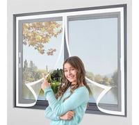 Door Fly Screen Curtain 103 x 92 cm Anti-Tearing Mosquito Door Net Keep Fly Bug Out Screens Doors with Powerful Magnets for Balcony, Terrace, Cellar, White