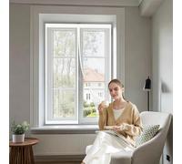 Door Fly Screen Curtain 109 x 166 cm Keep Pets Indoor, Allow Fresh Air Flow, Hands-Free No-Drill Easy Installation Fly Door Screen Mesh for Living Room, Bedroom, Patio, White