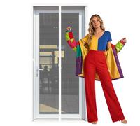 Door Fly Screen Curtain 61 x 203 cm Hundreds of Sizes Mosquito Or Anti Pest Magnetic Soft Door Keep Bugs Out Lets Fresh Air in for Living Room, Bedroom, Patio, White
