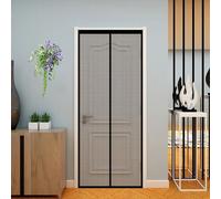 Door Fly Screen Curtain 70 x 180 cm Keep Pets Indoor, Allow Fresh Air Flow, Hands-Free Fly Door Net Curtains No-Drill Easy Installation for Balcony, Terrace, Cellar, Black