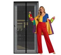 Door Fly Screen Curtain 70 x 195 cm Hundreds of Sizes Mosquito Or Anti Pest Magnetic Soft Door Keep Bugs Out Lets Fresh Air in for Living Room, Bedroom, Patio, Black