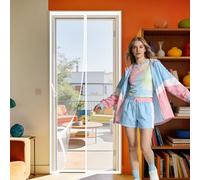 Door Fly Screen Curtain 80 x 285 cm Powerful Magnets Fly Insect Screen Door Keeps Bugs Out Suitable for Patio Room Balcony Bedroom, White