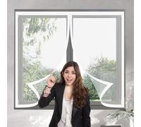 Door Fly Screen Curtain 90 x 126 cm Anti-Tearing Mosquito Door Net Keep Fly Bug Out Screen Mesh Curtain Fits with Powerful Magnets for Living Room, Bedroom, Patio, White