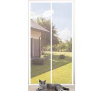 Door Fly Screen, Double Zipper Mesh Pet Screen Door White Multiple Sizes