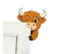 Door Frame Decor - Waterproof Adhesive Peeking Cow Design Sign, Door Corner Art | for Inside Home Bathroom Hallway Bedroom Bottom Entryway Housewarming