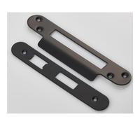 Door Frame Forend Strike and Fixing Pack - for Sashlocks - Matt Black Radius