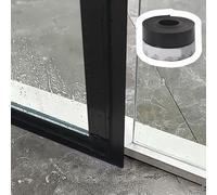 Door Frame Rain Drop Edge Guard, 118 inch Weatherproof Rubber Drip Lines Eaves, Self-Adhesive Universal Decorative Stop Rainwater Backflow(Black,W4.5cm (1 3/4"))