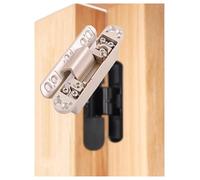 Door Frame Slot-Free Side Hidden Hinge for Inside and Outside Opening Invisible Door, 3D Adjustable 2-Piece Hinge(Color1)