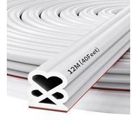 Door Frame Window Stripping Self Adhesive Rubber Strip Weatherstrip (White, 1cm x 12M)