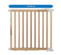 Door Gate and Stair Gate for Clamping or Screwing Construction Kit for Assembly, Extendable 63-106 cm, Natural