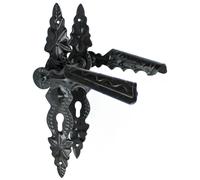 Door Handle 72 Door Lever Long Plate Cylinder Black Wrought Iron