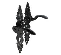 Door Handle 90 Door Lever Wrought Iron Long Plate Cylinder Black