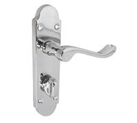 Door Handle Bathroom Set 168mm x 42mm Polished Chrome from The Door Handle Store by Zoo Hardware